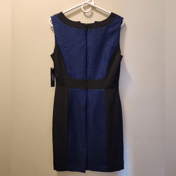 Tahari Black and Cobalt Blue Sleeveless Dress. Size 8. NWT - Picture 6 of 13